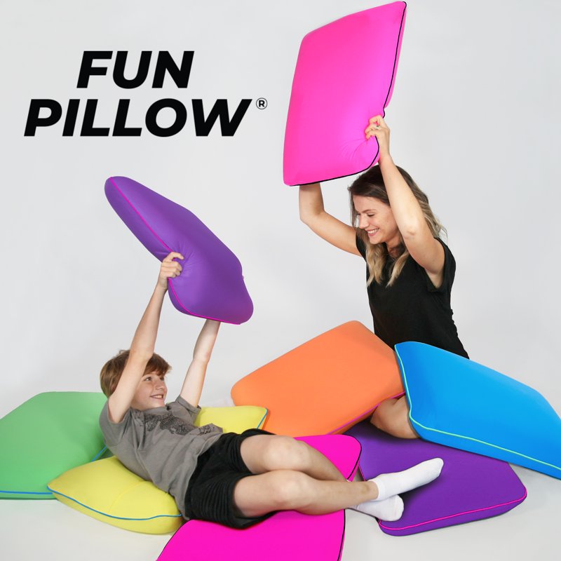 Memory Foam Fun Pillow with Cool Touch Cover - Party Pink, Queen/Standard, 2 Pack
