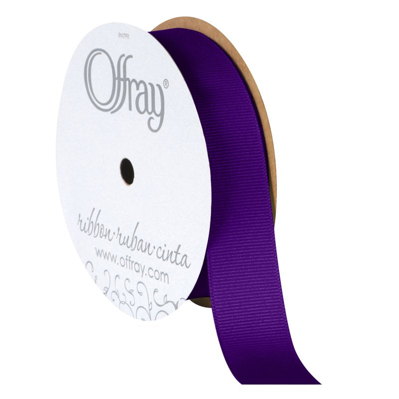 (4 Pack) Offray Regal Purple Grosgrain Ribbon 7/8 Inch x 18 Feet - Craft & Gift Wrap