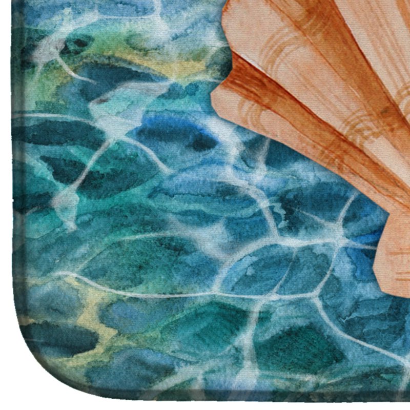 Scallop Shell Dish Drying Mat - 14x21 Inches, Water-Absorbent