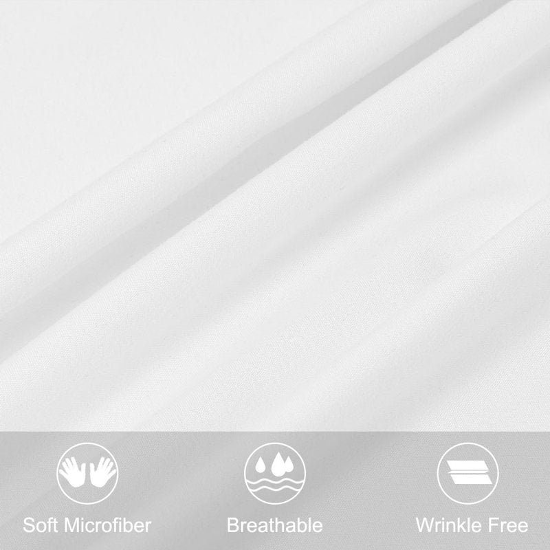 2-Pack Microfiber Pillowcases - Standard Size, White, Breathable & Soft