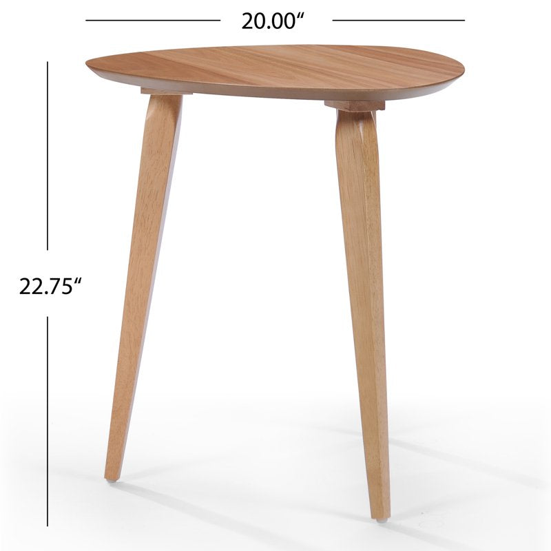 End Table with Faux Wood Top & Rubberwood Legs - Natural