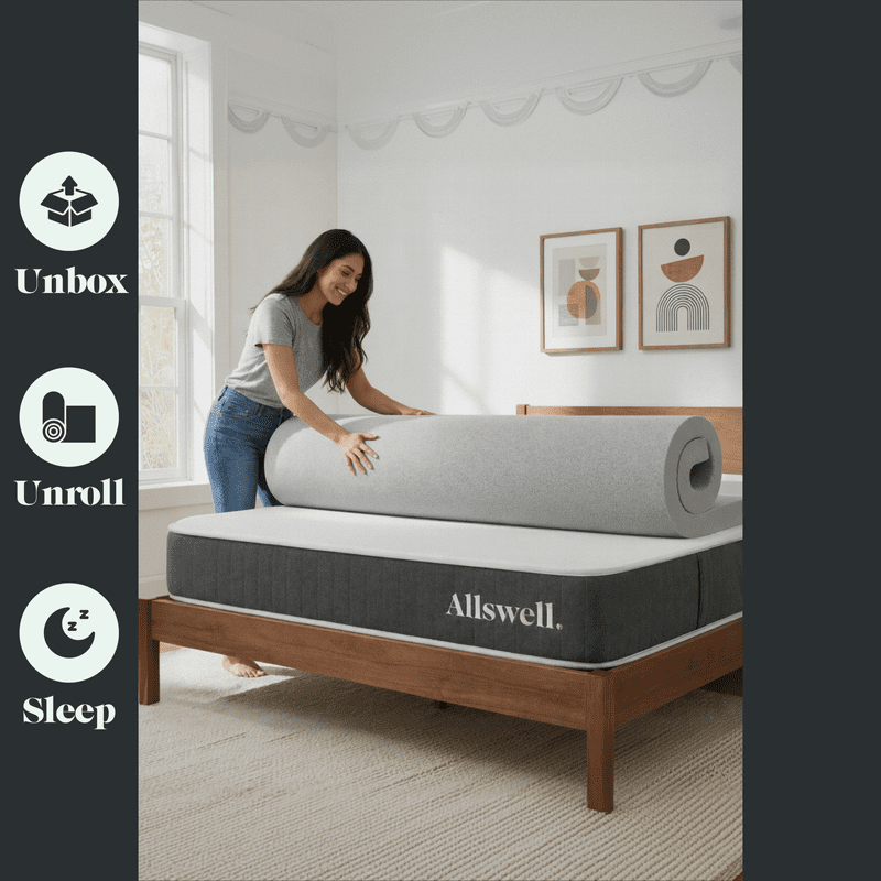 Allswell 3-inch GlacierRest Memory Foam Mattress Topper Twin - Cooling Gel & Graphite Infused