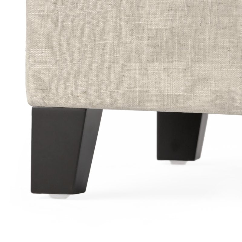 Tufted Fabric Storage Ottoman Bench - Meadow Beige