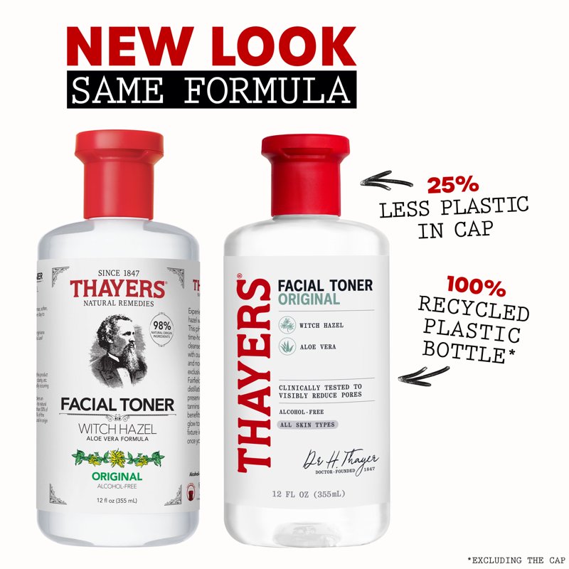 Alcohol-Free Witch Hazel Facial Toner with Aloe Vera for All Skin Types, 8.5 oz