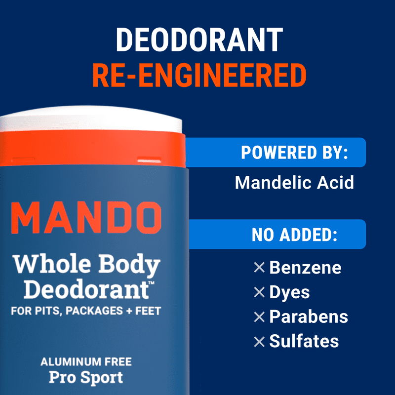 Whole Body Deodorant Stick for Men - Aluminum-Free, 72-Hour Odor Control, Pro Sport, 2.65 oz - Pink