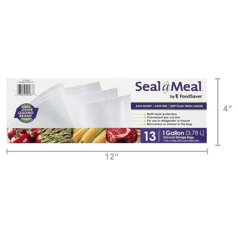 Gallon Vacuum Sealer Bags - 2 Pack, 13 Count, BPA-Free