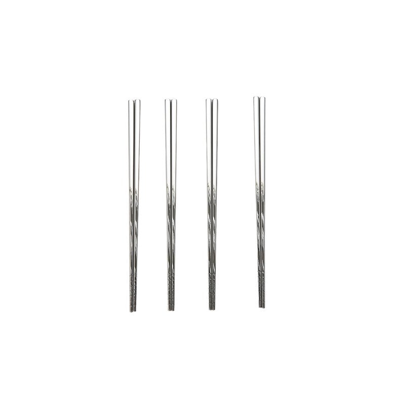 Stainless Steel Chopsticks Set - 4 Pairs, 2 Pack