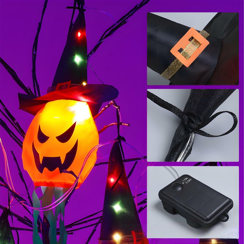 Halloween String Lights with Orange Pumpkin Design - Indoor & Outdoor Decor