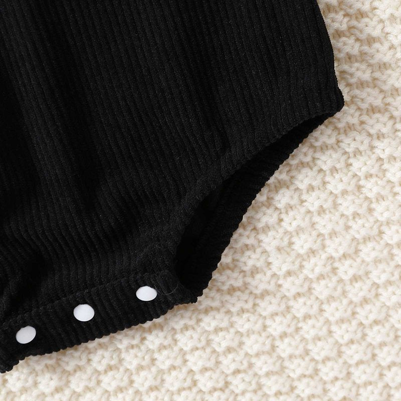 Baby Girl Halloween Romper Set with Pumpkin & Spider Details - Black 3-6 Months
