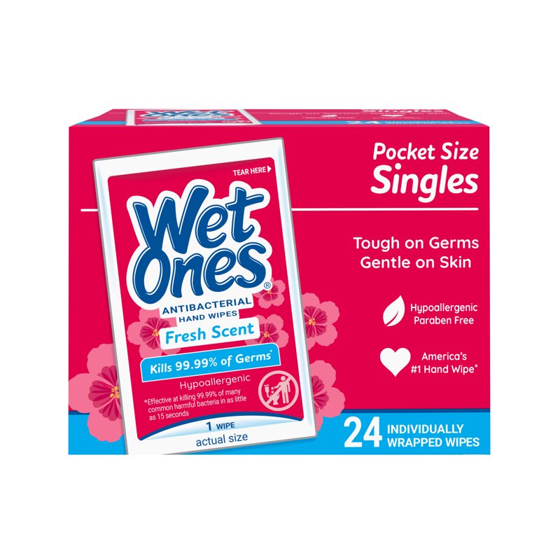 Antibacterial Individually Wrapped Hand Wipes - Fresh Scent