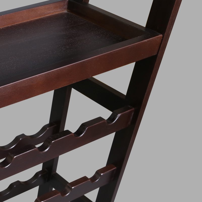 Solid Wood 18-Bottle Freestanding Wine Rack with Tabletop
