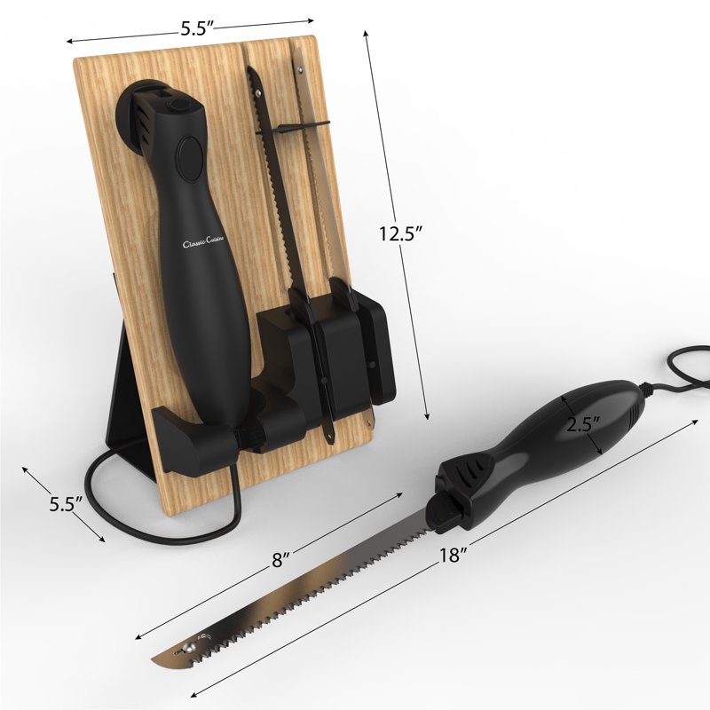Electric Carving Knife with 8-Inch Serrated Blade - Precision Slicing