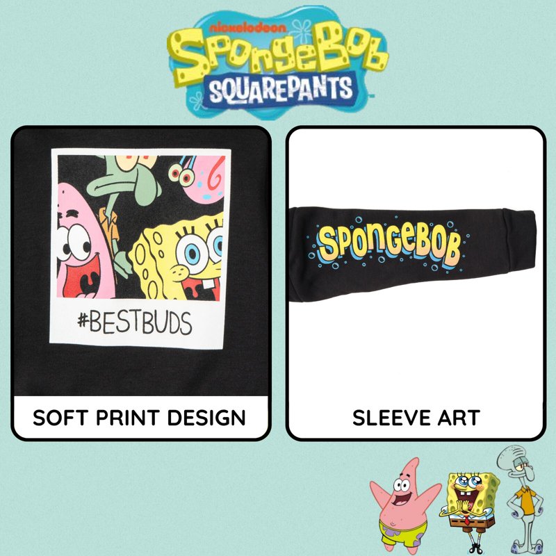 Toddler Boys' SpongeBob Fleece Pullover Hoodie - Black 3T
