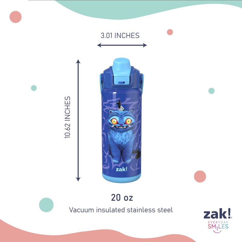 20oz Stainless Steel Water Bottle with Push Button Lid - Derpy Blue