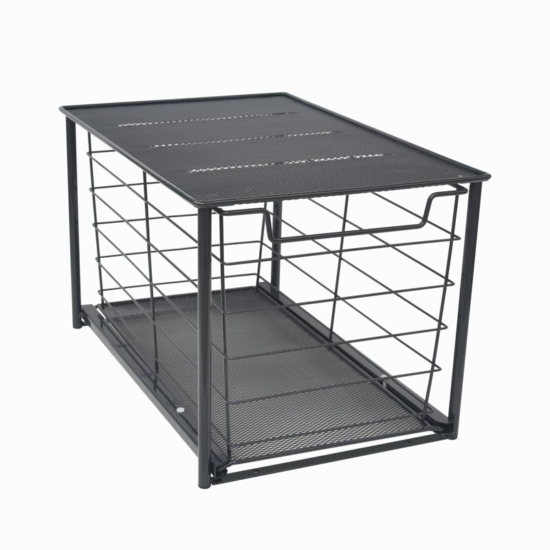 Large Stackable Pull-Out Drawer Organizer - Black, L, Single