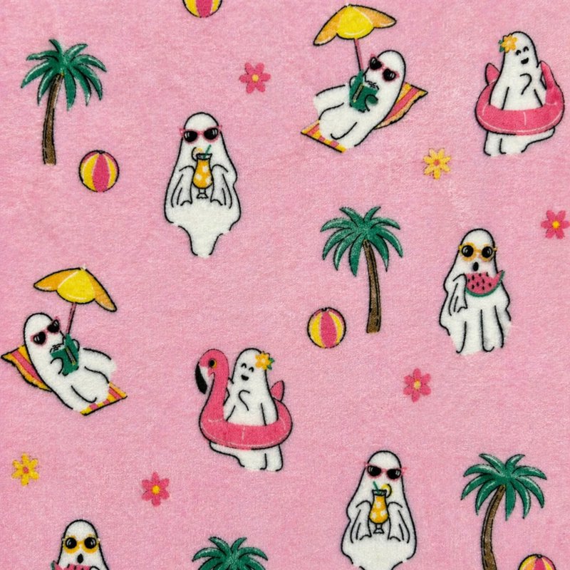 Summerween 18x18 Plush Decorative Pillow - Vacation Ghosts