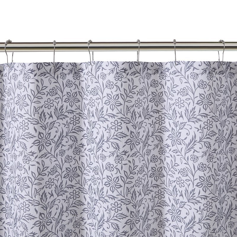 Fabric Shower Curtain - Botanical Print - 72x72 Inches - Curtain Variation