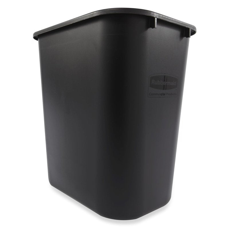 28 Quart Black Wastebasket - Durable Plastic, 7 Gallon