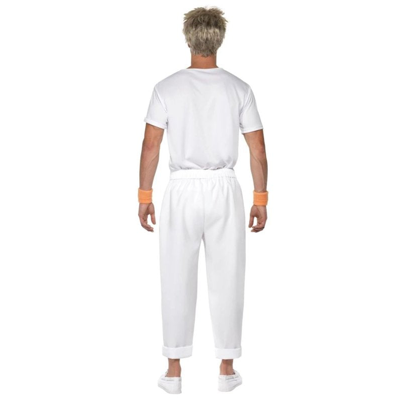 Men's 80s Costume with Top and Trousers - Large White, Made in 80's Variant L