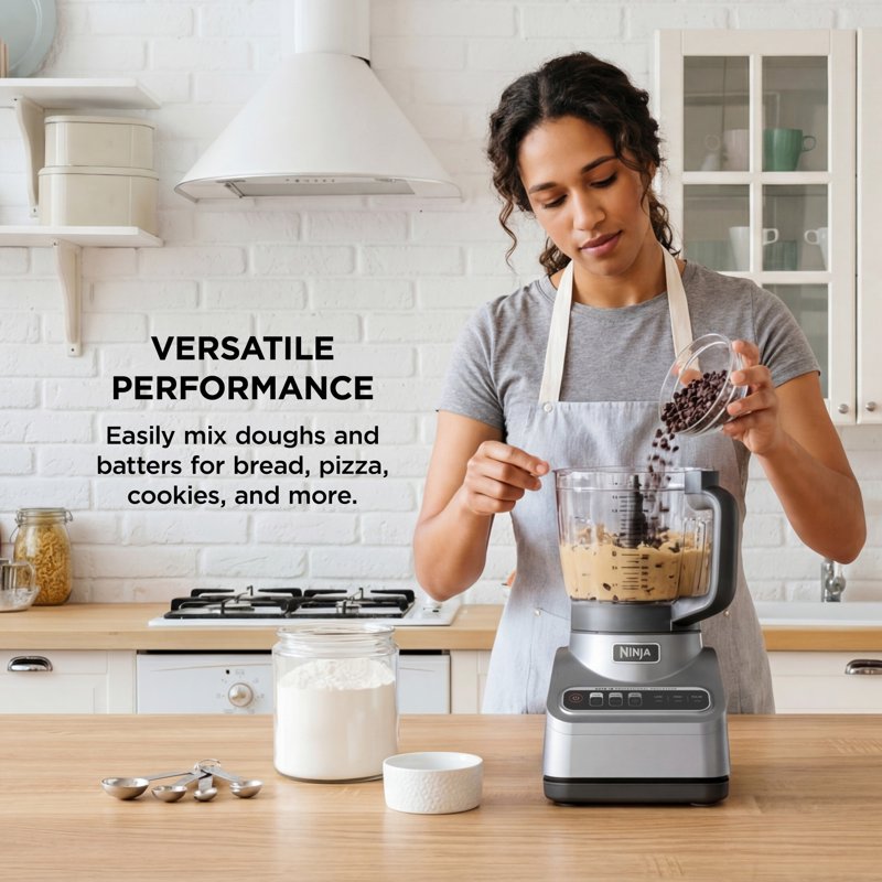 Ninja Professional Food Processor 9-Cup with 3 Auto-iQ Presets - Gray