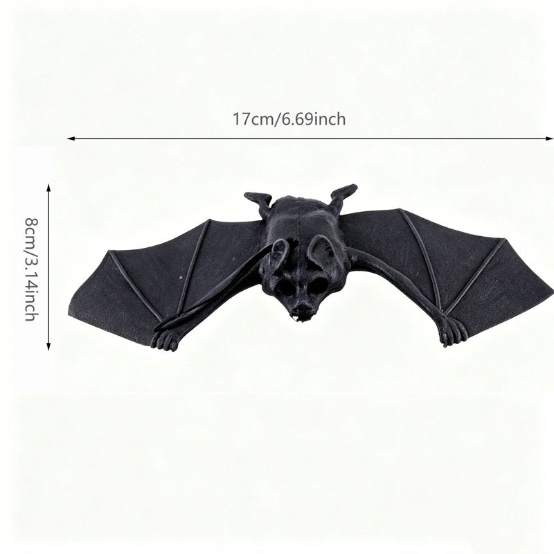 Realistic Hanging Black Bat Ornament - Spooky Halloween Decor, Variation 1#F