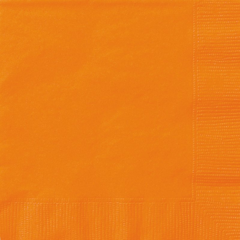 Orange Disposable Paper Napkins - 6.5 Inch, 24 Pack, Variation 6