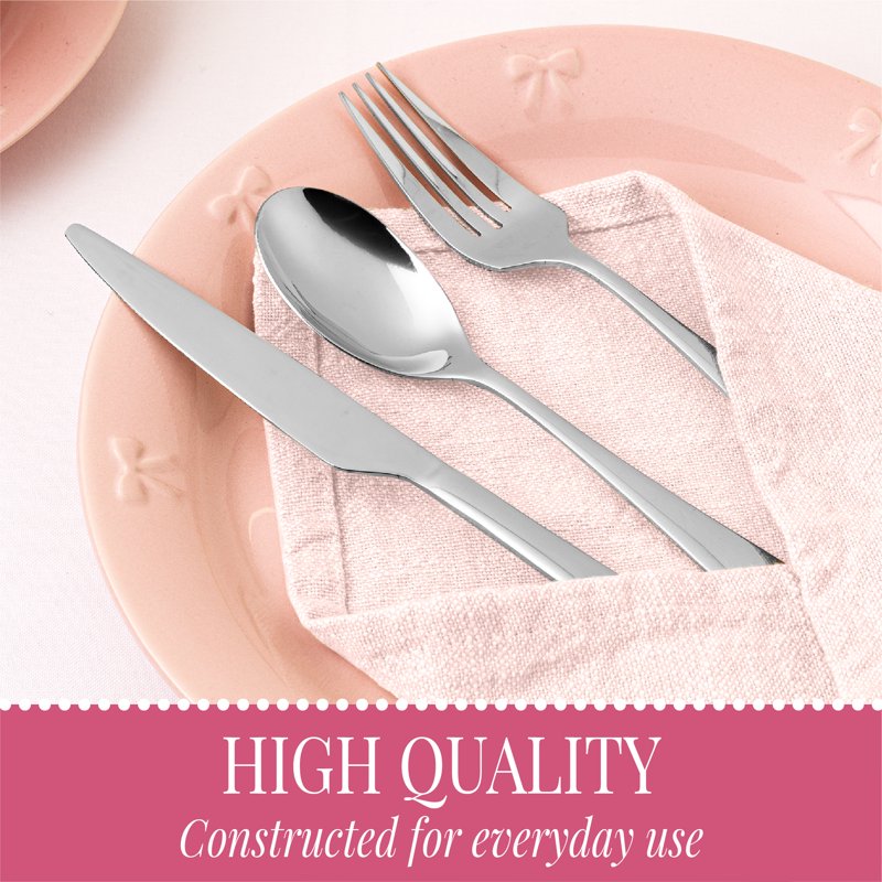 20-Piece Stainless Steel Flatware Set - Service for 4, Silver