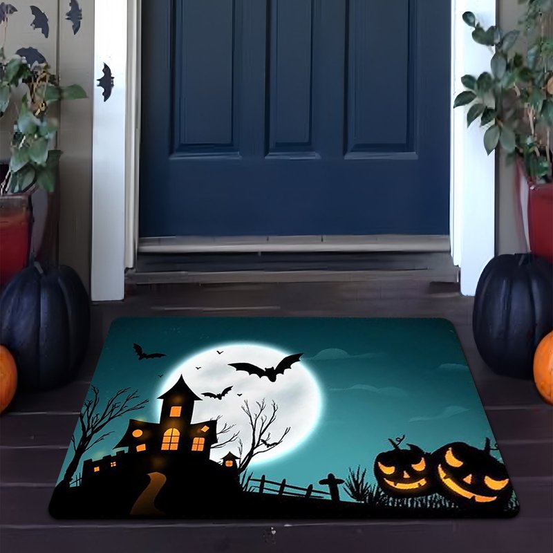Halloween Rugs for Bedroom and Floor - Spooky Home Decor with Pumpkin Design (Variation A#152)