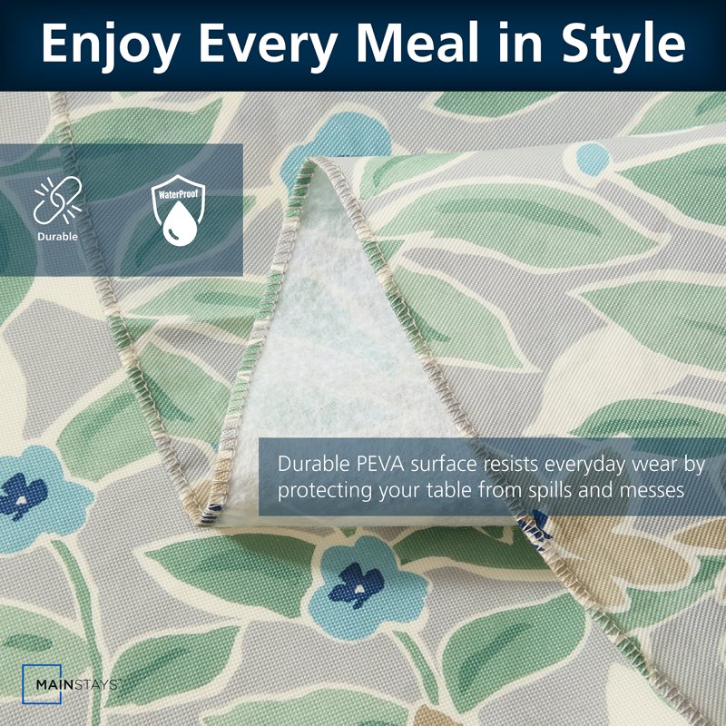 70" Round PEVA Floral Tablecloth - Indoor & Outdoor Decoration