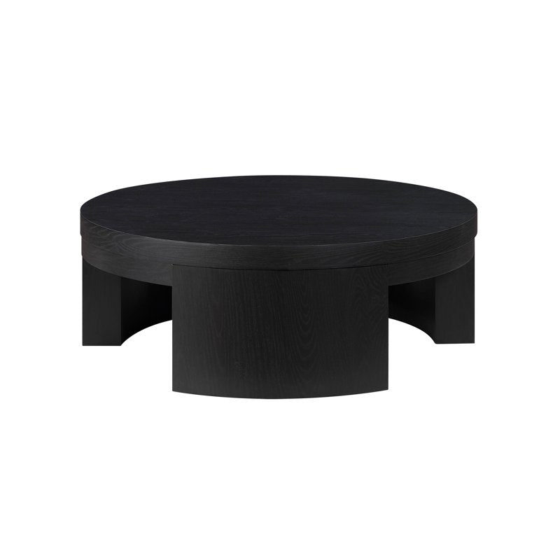 Modern Round Coffee Table - 40-Inch Rich Black Finish