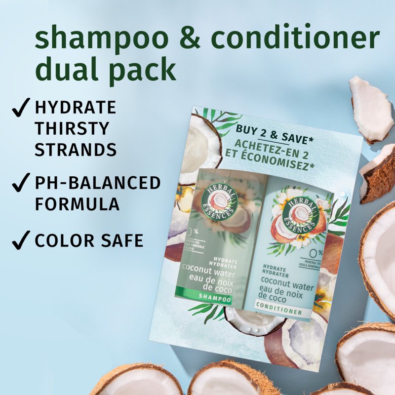 Moisturizing Shampoo and Conditioner Set with Coconut Water and Jasmine