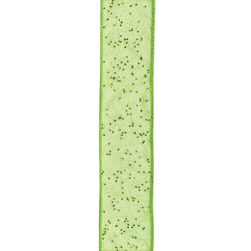 Green Wired Edge Sheer Ribbon 1.5 Inch x 9 Feet - 3 Pack