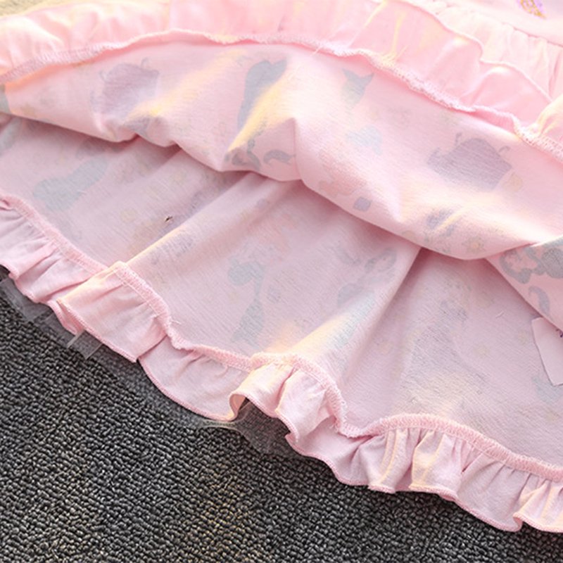 Toddler Girl Princess Dress with Fly Sleeves - Pink Mermaid Variation 2-3T