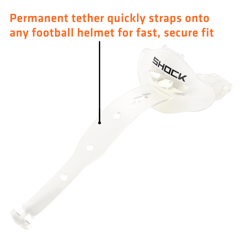 Football Lip Guard with Permanent Tether - Multiple Colors