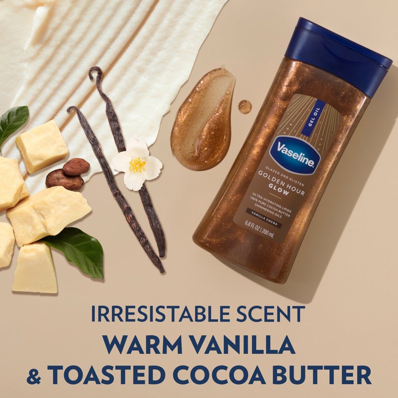 Shimmering Body Gel Oil with Cocoa Butter - Golden Hour Glow