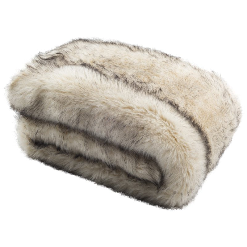 Faux Fur Throw Blanket - 50x60 inches, Taupe, Plush & Cozy
