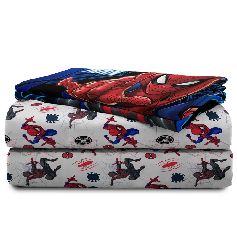 Spider-Man Kids Full Sheet Set - Microfiber Bedding with Reversible Pillowcase