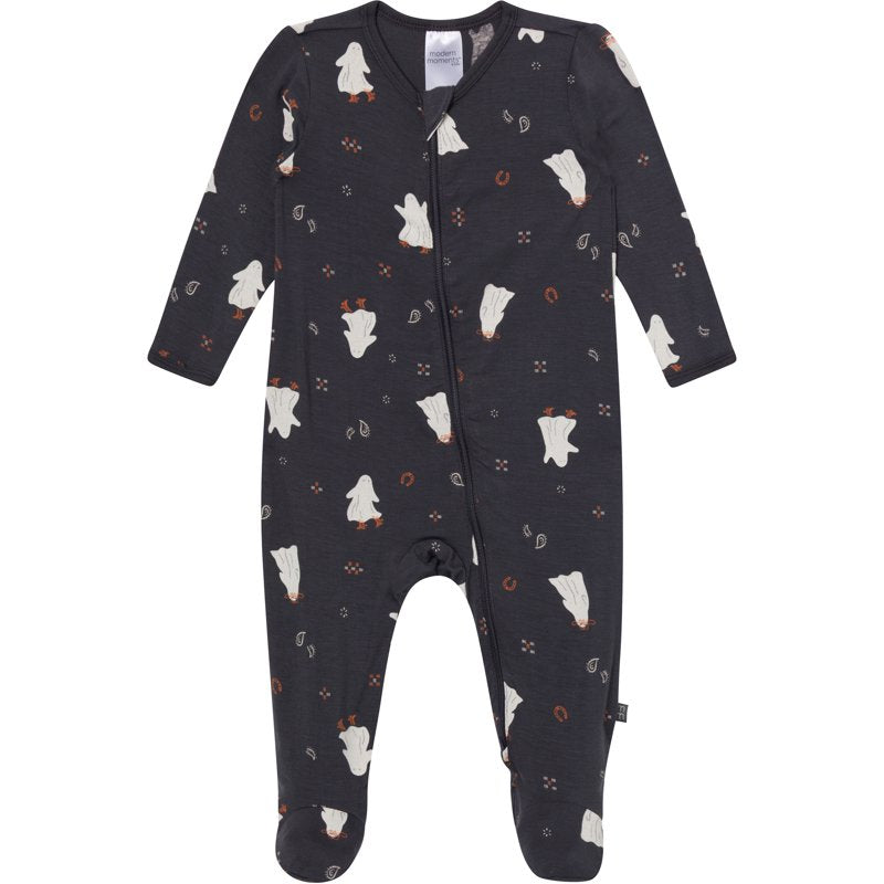 Baby Girl Halloween Footed Pajama with Two-Way Zipper - 0-3 Months Ghost Variation