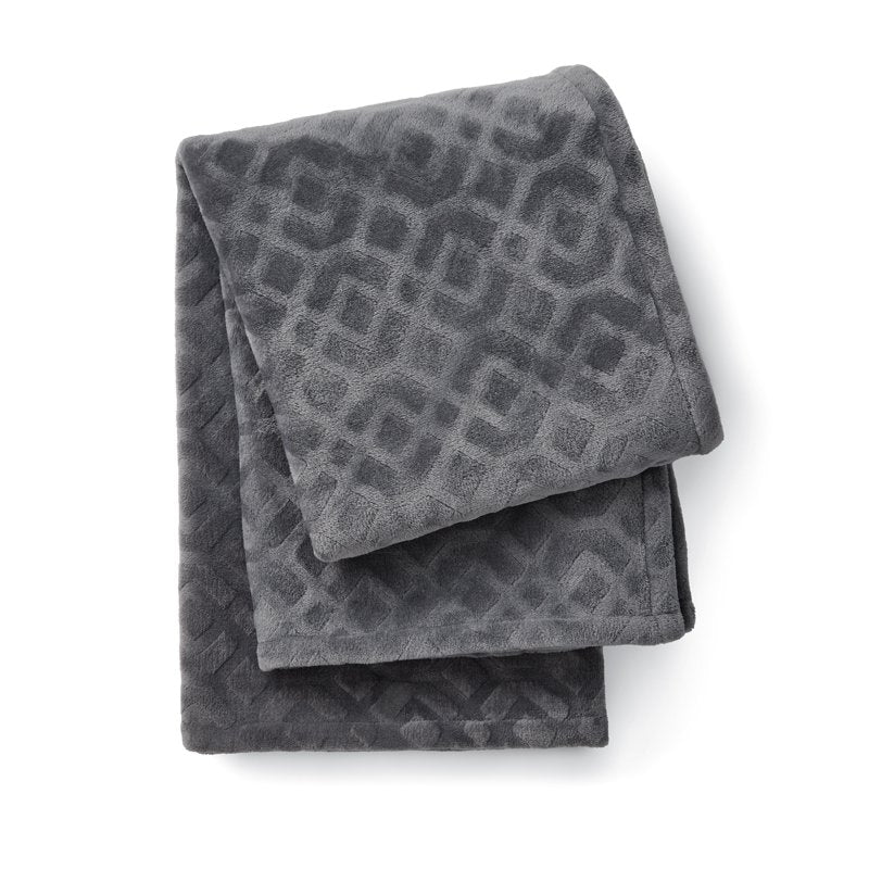 King Damask Stripe Comforter Set - Reversible Black Bedding with Pillows & Throw