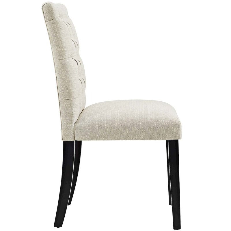 Beige Button Tufted Dining Chair - Duchess Design