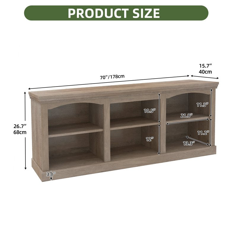 Farmhouse 70" TV Stand for Up to 80" TVs with Storage Cabinets