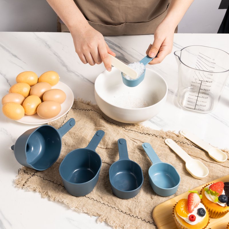 9-Piece Stackable Measuring Set - Blue Kitchen Tools