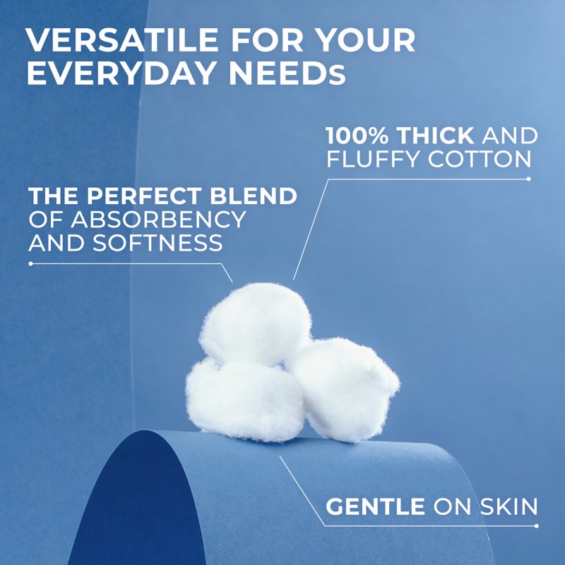 Super Jumbo Cotton Balls - 100% Pure Soft Cotton, 100 Count