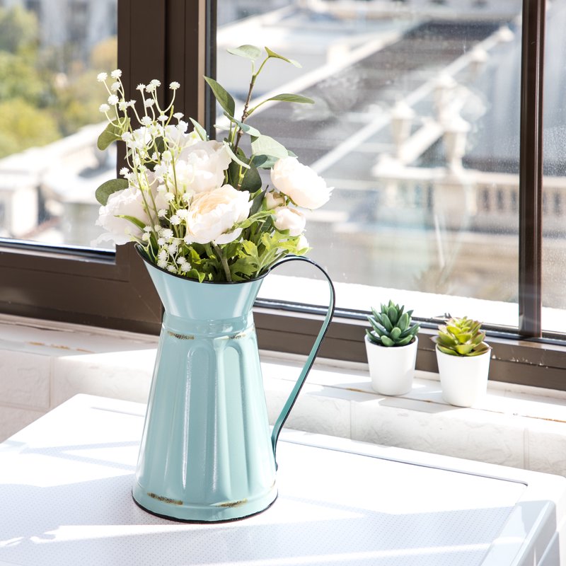 Dark Mint Metal Decorative Pitcher - 2 Pack