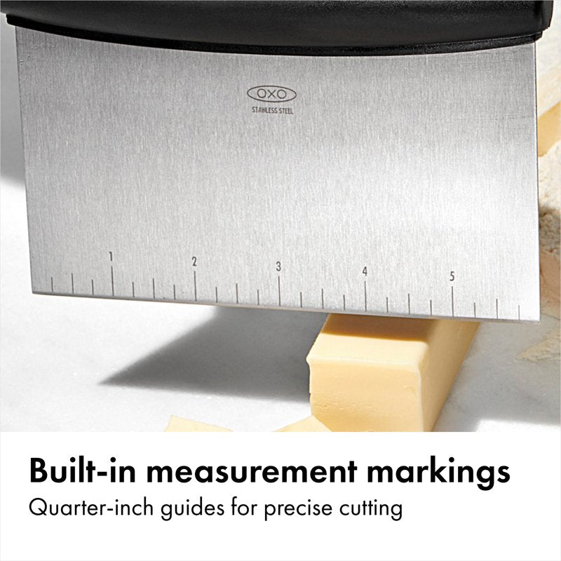 Multi-Purpose Stainless Steel Bench Scraper & Chopper - 2 Pack