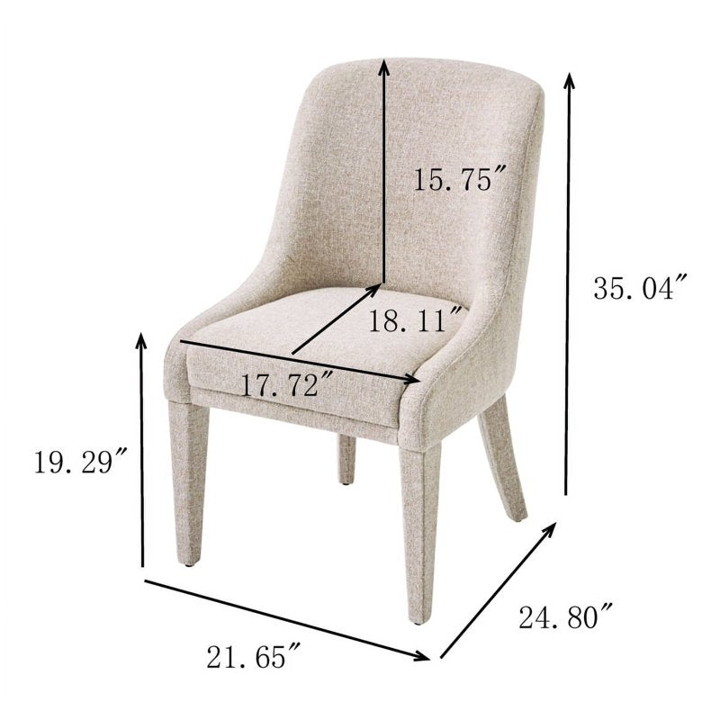 Upholstered Dining Chairs Set - Wheat, 2 Pack