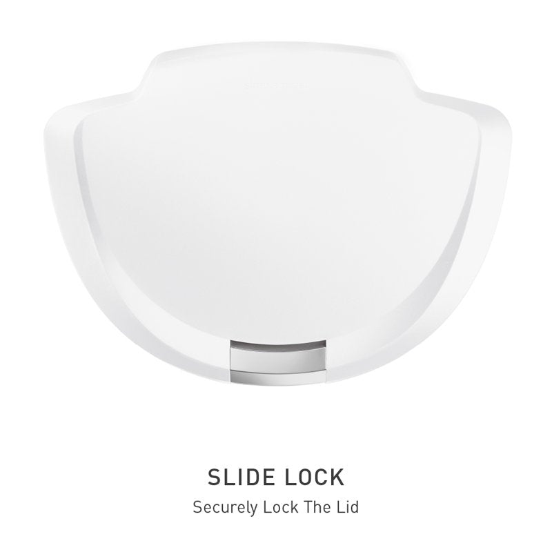 13 Gallon Step Trash Can with Slide Lock Lid - White