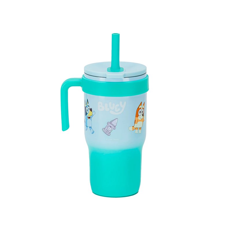 Insulated Tumbler with Straw - 18oz Stainless Steel - Bluey Ombre