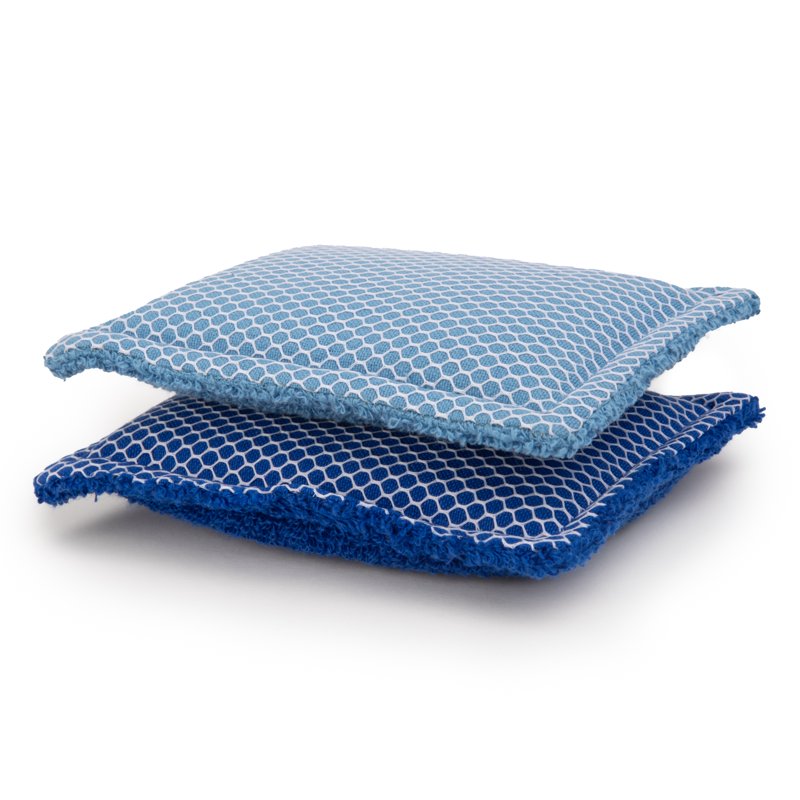 Eco-Friendly Cotton Sponge Scrubbers - 2 Count, Blue