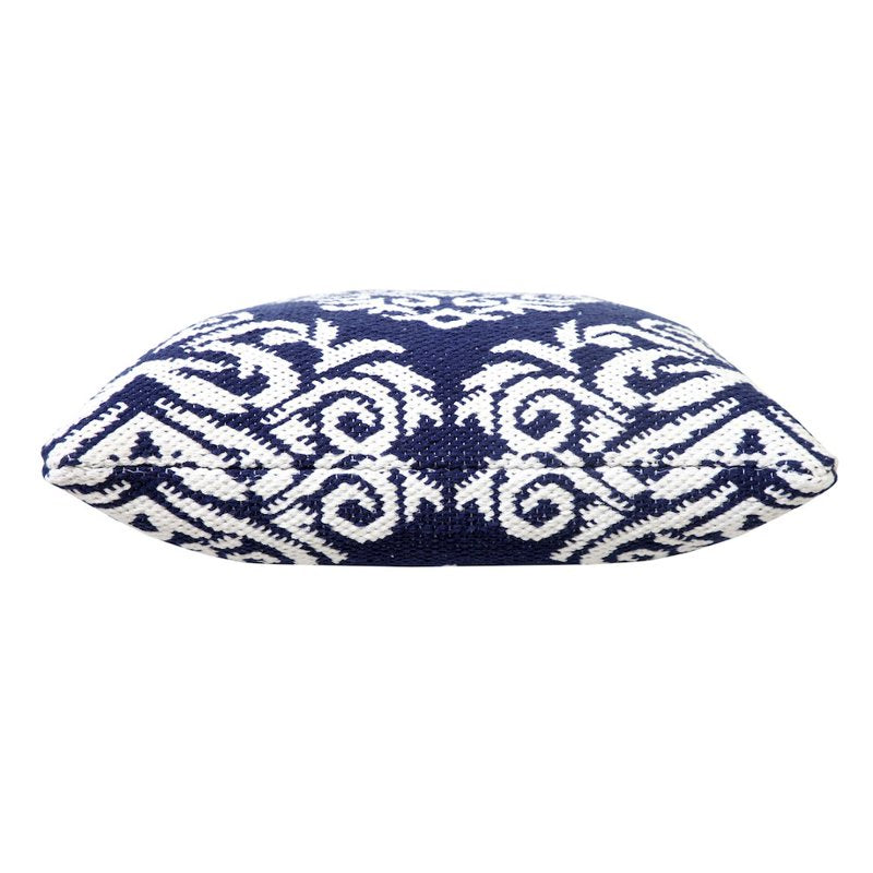 Ox Bay Blue White Medallion Cotton Blend Pillow Cover 20x20 - Indigo Variation